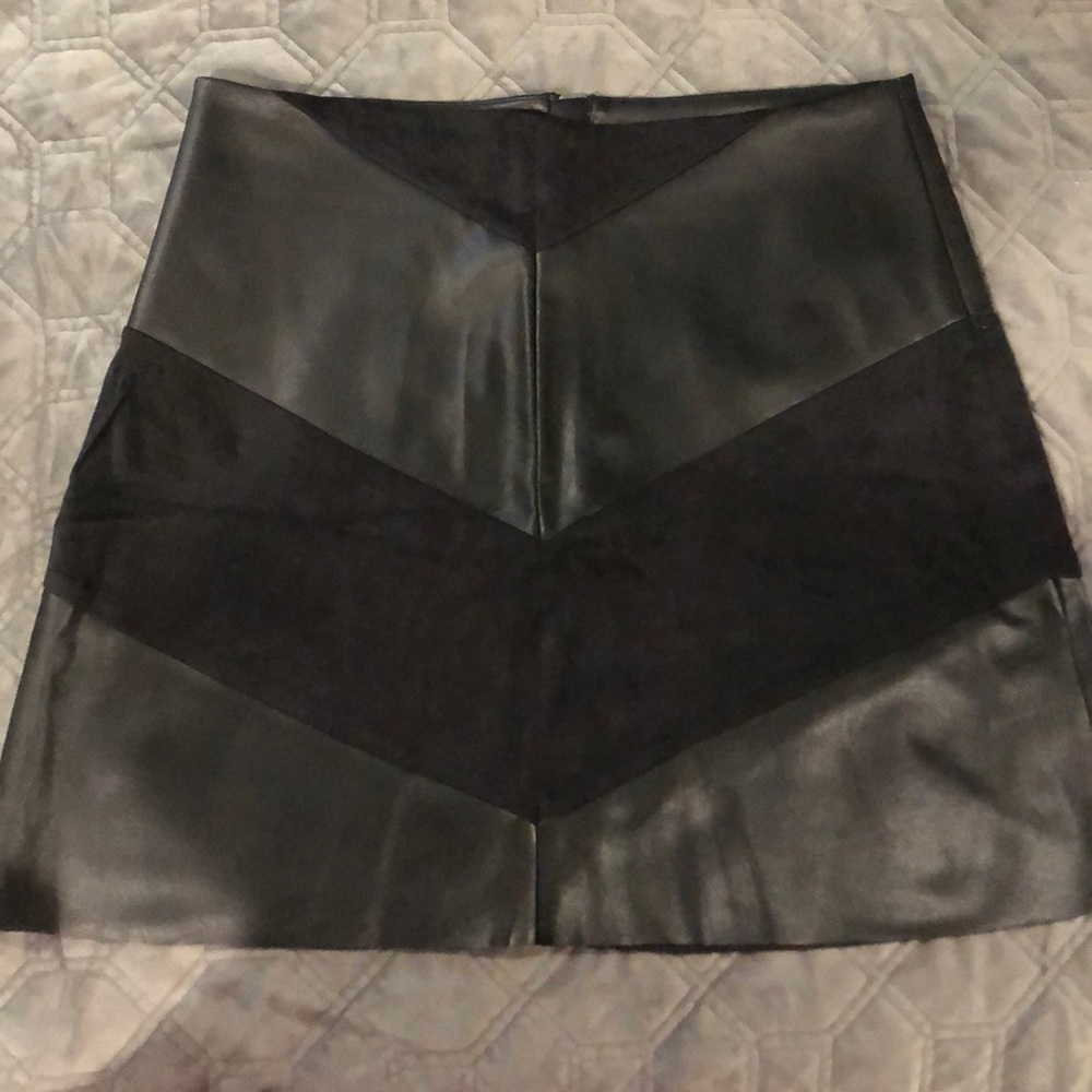 Faux leather/suede mini skirt